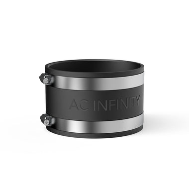 AC Infinity Noise Reduction Clamp, Duct Coupler 4" with Stainless Steel Clamps