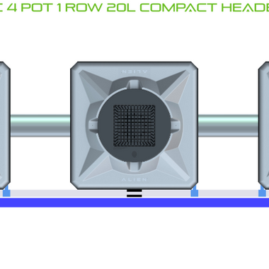ALIEN RDWC 4 Pot 1 Row Kit
