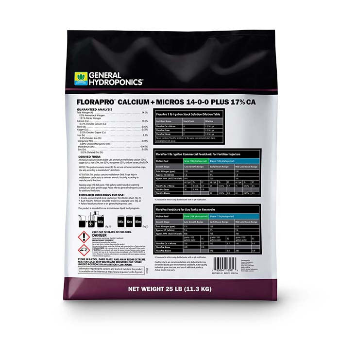 General Hydroponics FloraPro Calcium + Micros Soluble 25 lb bag